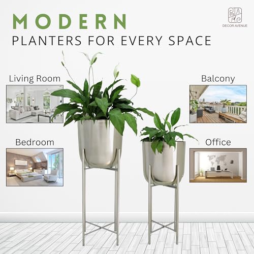 Image of Planters for Indoor Plants Metal Planters for Living Room Metal and Electroplated Nickel | Durable Planters for Living Room Bedroom Home and Office