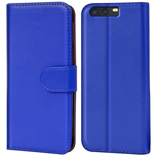 Verco Handyhülle für Huawei P10 Hülle, Hülle für Huawei P10 Tasche PU Leder Flip Hülle Brieftasche - Blau
