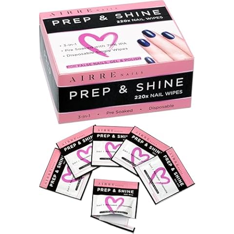 AIRRE 220 Professional Alcohol Prep & Shine Nail Wipes Alcohol Wipes Cover