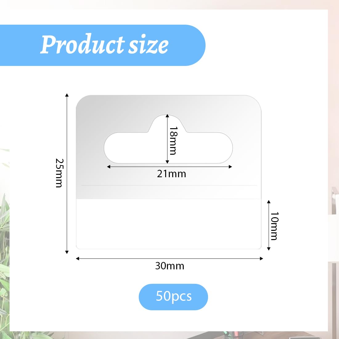 50 pcs Ganci autoadesivi per quadri, Etichette Display Pieghevoli, Attaccaglie Adesive, linguette adesive trasparenti, Ganci Flessibili, da appendere per poster, foto, dipinti (30mm x 25mm)
