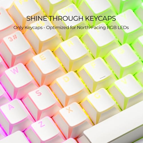 Image of GMKWTL XVX White Shine Through Keycaps, PBT Keyboard Keycaps Cherry Profile, Custom Translucent Keycap Sets Suitable for 60% 65% 75% 80% 100% Mechanical Keyboard
