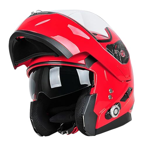 Martian Motorcycle Bluetooth Helmet Modular Full Face Flip up Dual Visor Bluetooth Headset (2 Riders Intercom; 500 Meters): HM-BH1