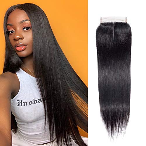 Straight Ponytail Extension Human Hair 120g Wrap Around Ponytail Natural Color 100% Remy Human Hair Magic Paste Long Ponytail Clip in Hair Extensions Straight Ponytail (14, 4x4)
