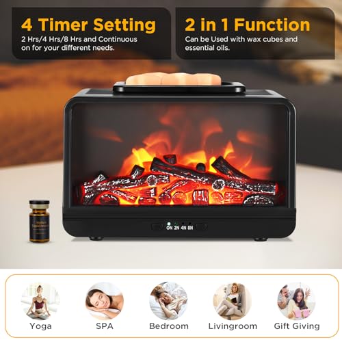 Wowlela Duftlampe Wachs 3D Glas Elektrische Duftlampe für Wachs Energie Sparen Elektrisch Teelicht Duftöl Lampe für Home Office Schlafzimmer Geschenke-3