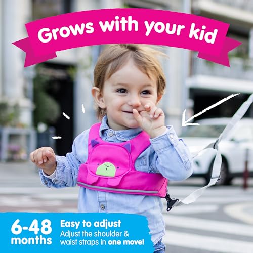Trunki ToddlePak - Fuss Free Toddler Walking Reins & Kids Safety Harness | Toddler Leash for Kids – Betsy Bear (Pink)