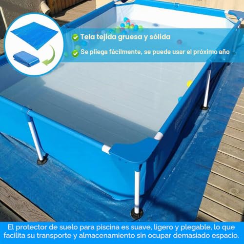 Miniatura 5 de Alfombrillas Para Piscina Fuera De Tierra, Paño De Tierra Para Piscina Rectangular, Alfombrilla De Piscina, Alfombrilla Protectora Para Piscina Con Marco Y Piscina Hinchable 200 X 300 Cm