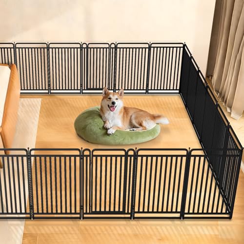Image of New Thickened Version Dog Playpen, 43 Inch Dog Fences for The Yard, Portable Outdoor Dog Playpen for Large /Medium /Small Dogs, Foldable Metal Dog playpen, with Doors (8 Panels, 43 Inch)