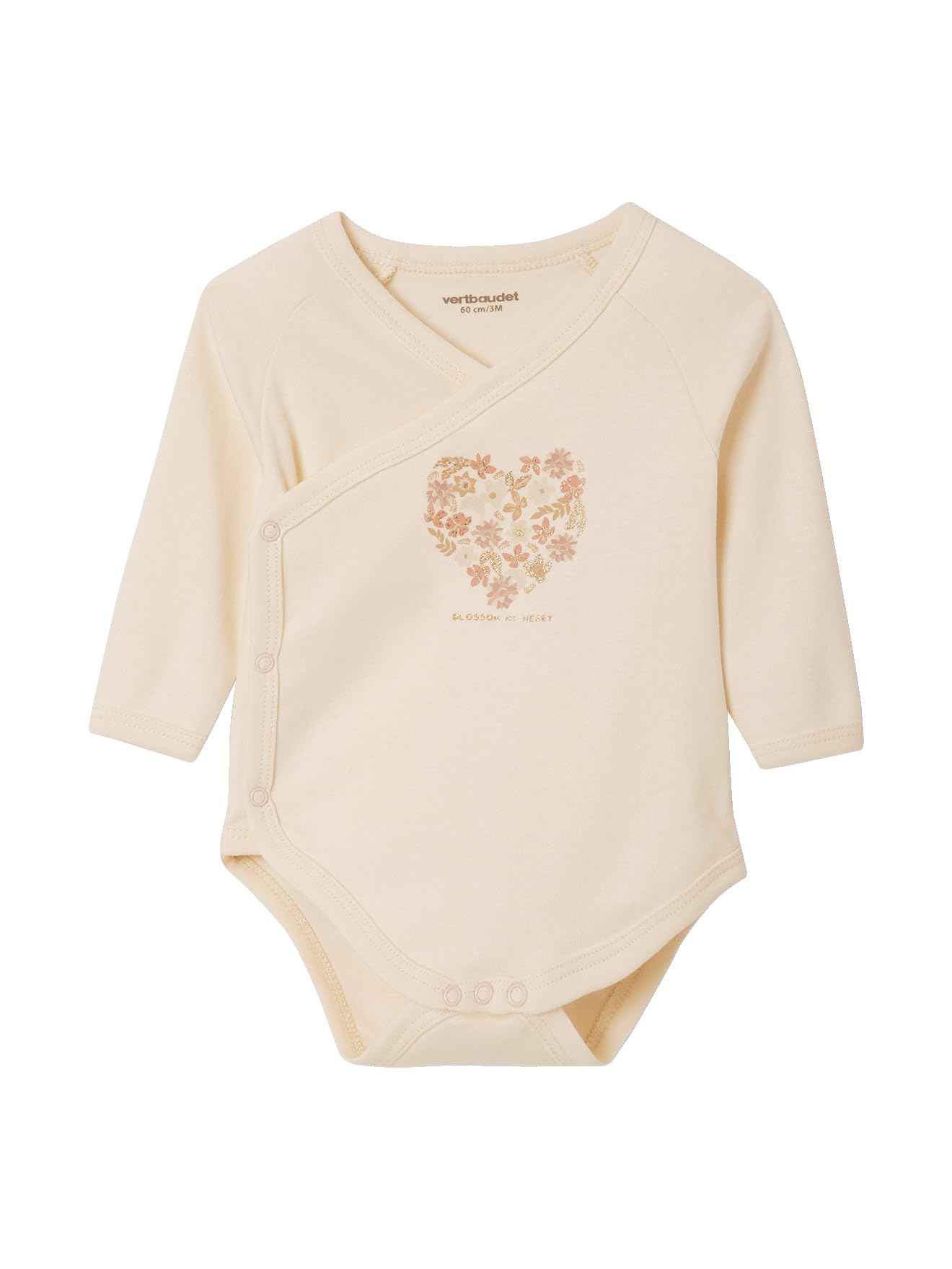 VERTBAUDET Lot de 5 Bodies Coeur Manches Longues Ouverture