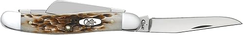 Miniatura 4 de Case XX WR - Navaja de bolsillo mediana con mango de hueso auténtico, cuchillas de acero inoxidable, longitud cerrada 3 58 pulgadas (hueso ámbar con