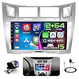 Radio de Coche Mutifuccional: El estéreo de coche con pantalla táctil de 9 pulgadas para Toyota Yaris bluetooth 4.0 incorporado para manos libres, configuración de ecualización, radio FM / RDS se puede preestablecer 30 estaciones de radio, 28 conjuntos de temas. Soporta hasta 40 idiomas nacionales. Admite la descarga, instalación y eliminación de miles de aplicaciones de Android