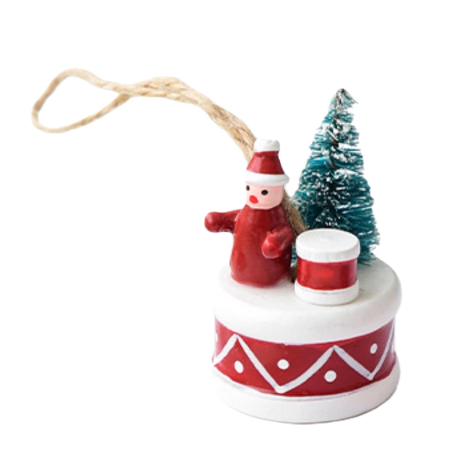 HZBB Christmas Tabletop Snowman Ornament with Miniature Drum Handcrafted Resin Decors for Mantels Bookshelf Display Miniature Christmas Tree Decoration Hanging