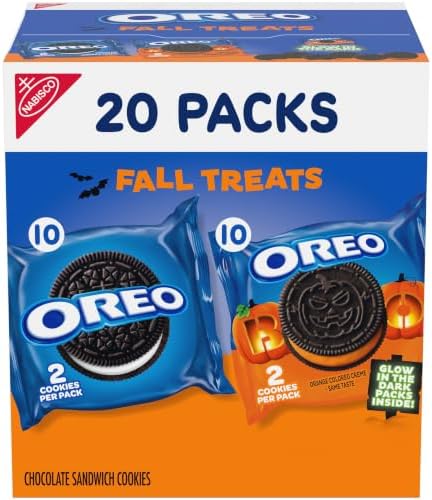 OREO Fall Treats Halloween Cookies Variety Pack, 20 Snack Packs