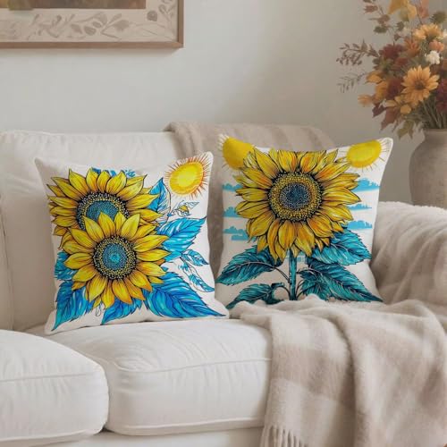 Housse coussin 80x80cm jaune double face lin imperméable avec fermeture éclair invisible - 4