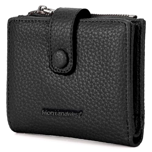Image of Montana West Wallet Women RFID Blocking Wallets, Card Cases & Money Organizers Wallets with Zipper Coin Pocket, 2 Black, Vintage