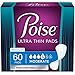 Poise Ultra Thin Incontinence Pads for Women, Moderate Absorbency, Regular Length, 60 Count (Packaging May Vary)