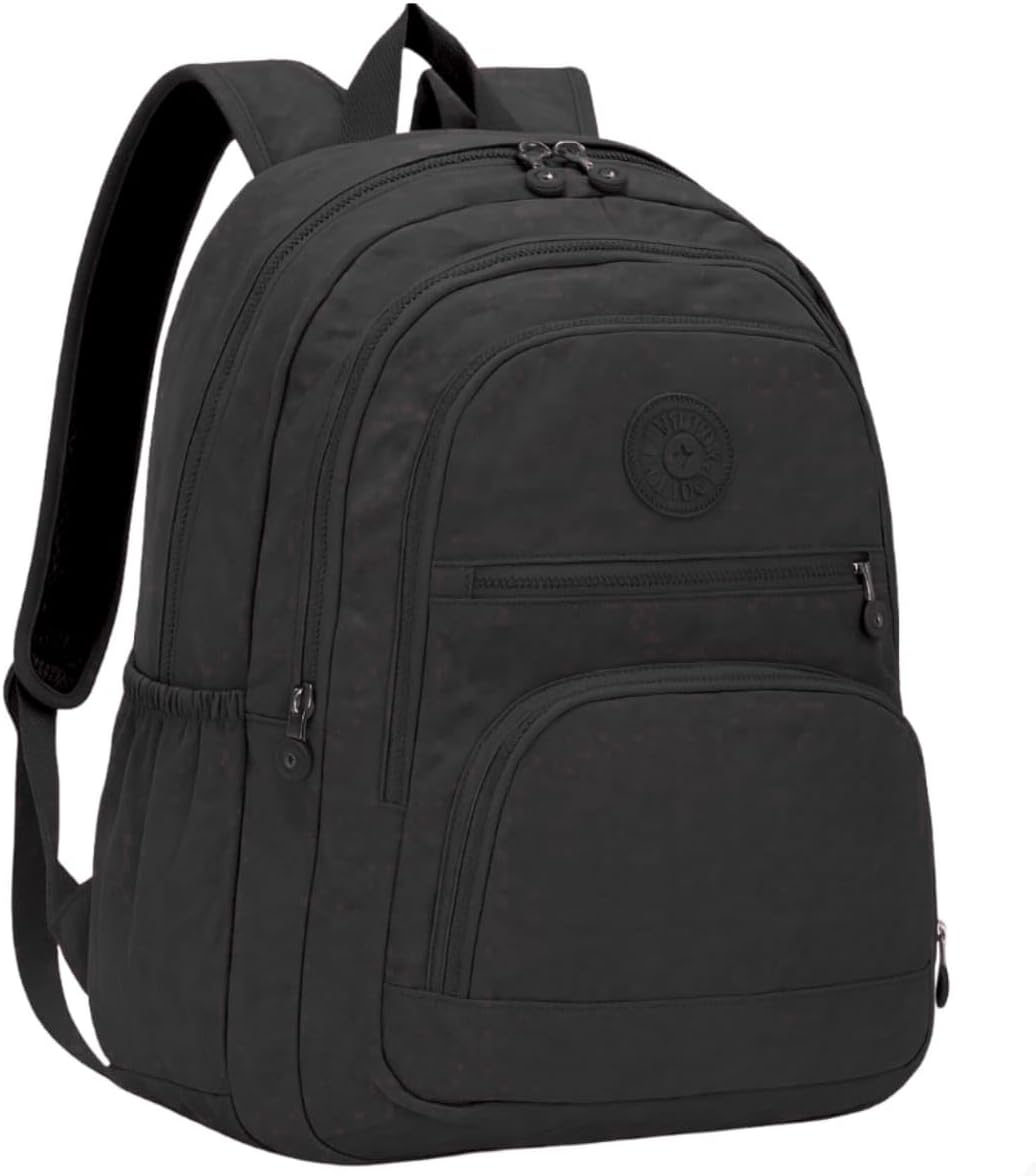 Mochila Feminina Masculina Tactel Notebook Escolar Resistente Grande Costas Juvenil Escola Preta