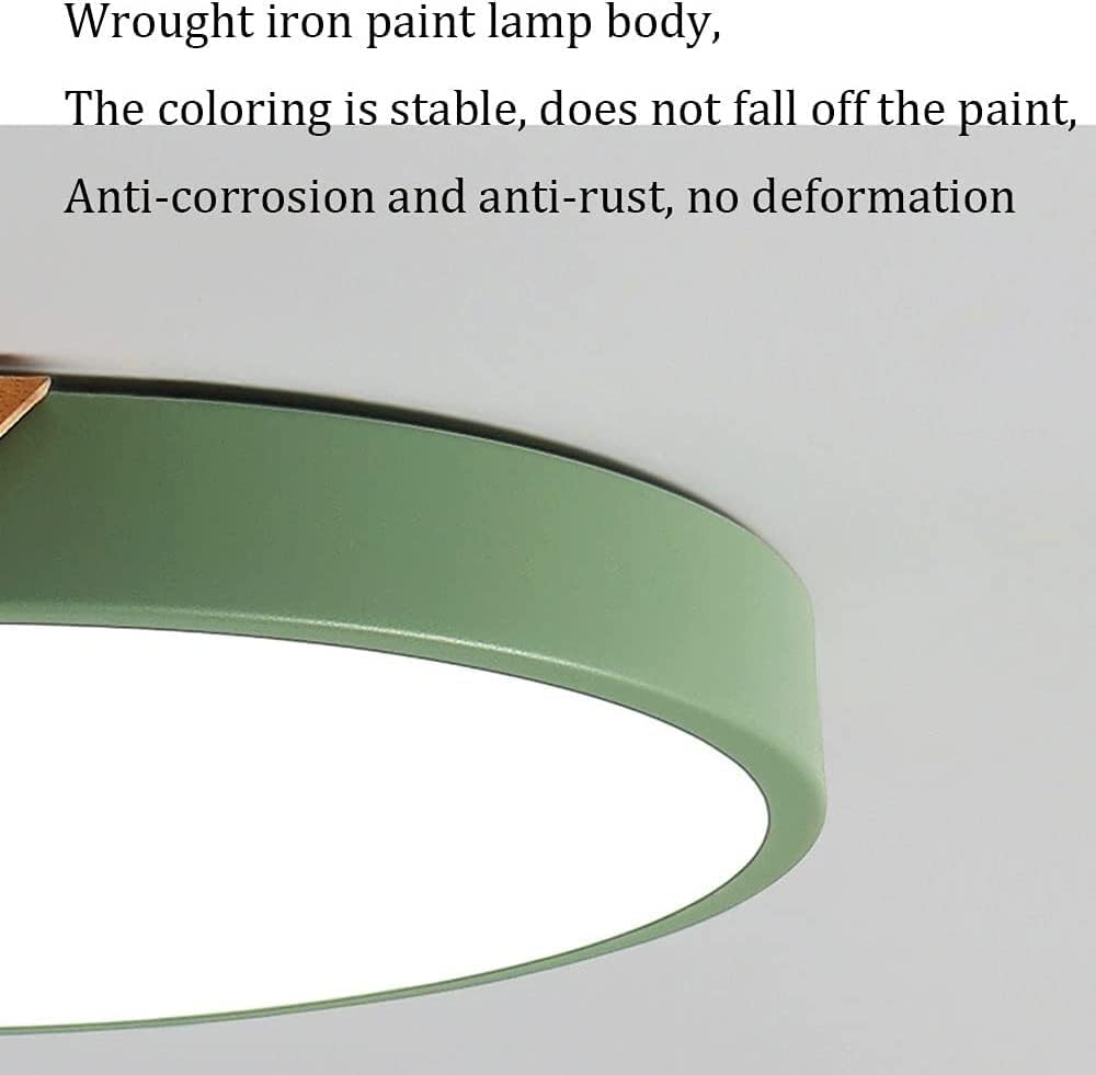 Simple and Ultra-Thin Ceiling Light Fixture Flush Mount Led Ceiling Lamp Interior Adjustable Three-Color round Flat Light Light for Bedroom, Living Room Hotel (Color : Black, Size : 2/Green/