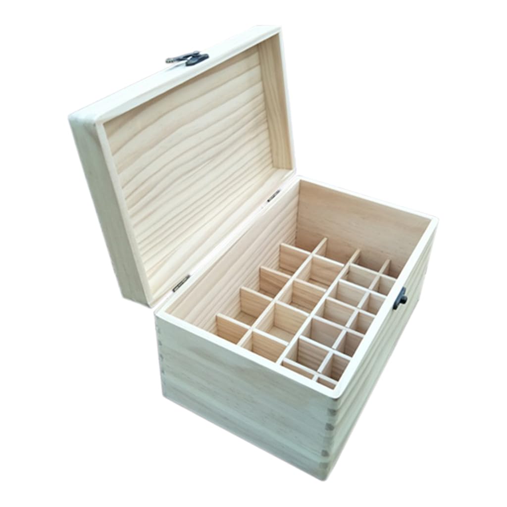 AMSLSIU Essential Oil Wooden Storage Case Lightweight Easy To Organize Aromatherapy Oils Portable Step Up Oil Storing Efficiency Essential Wooden Multi Tray