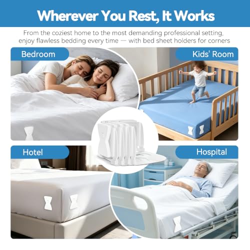 Bed Sheet Holders for Corners, Fitted Sheet Grippers Keep Bed Firm & Tight - image 8