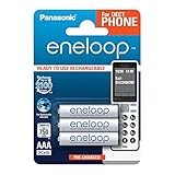Panasonic eneloop, Ready-to-Use Ni-MH Akku, AAA Micro, 3er Pack, min. 750 mAh, 2100 Ladezyklen, geringe Selbstentladung, für Schnurlostelefone (DECT), wiederaufladbare Akku Batterie