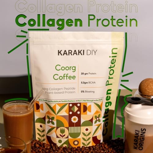 Image of Vegan Collagen Protein Powder | Coorg Coffee - Strong Roast Flavour | Pack of 4 x 675g | 2 Months Supply | 28g Protein per Serving | 6000mg Collagen Peptides, BCAA & Essential Amino Acids | UNISEX