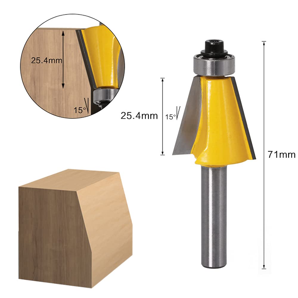 Uр Tо 40% оƒƒ Wolfride 3Pcs Chamfer Router Bit Set 1/4 Inch Shank Bevel Router Bits 15 22.5 30 Degree