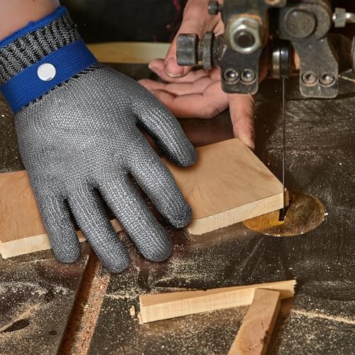 ZEEGO ANSI A9 Cut Resistant Glove, Food Grade Stainless Steel Mesh Metal Glove, Suitable for Mandoline, Kitchen Cooking,Butcher Meat Cutting and Oyster Shucking(Large Size) — view 5