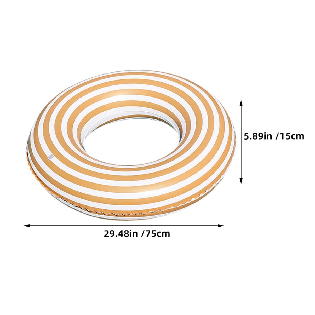 FOYTOKI Inflatable Swimming Ring for Adults Striped Pool Float Easy Inflate Deflate Lightweight Design for Summer Fun at Beach Parties and Gatherings