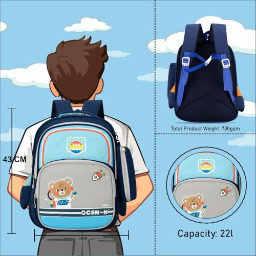 Image of Tinytot 22 Litre 17-Inch Waterproof Large School Bag for Boys & Girls, Kids School Bag, School Backpack for Girls and Boys, for Kids, Ideal for Children
