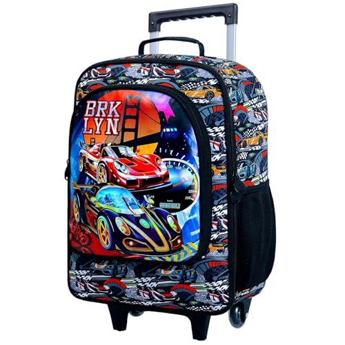 KLFVB Boys Luggage Suspension Bridge Red Suitcase for Kids