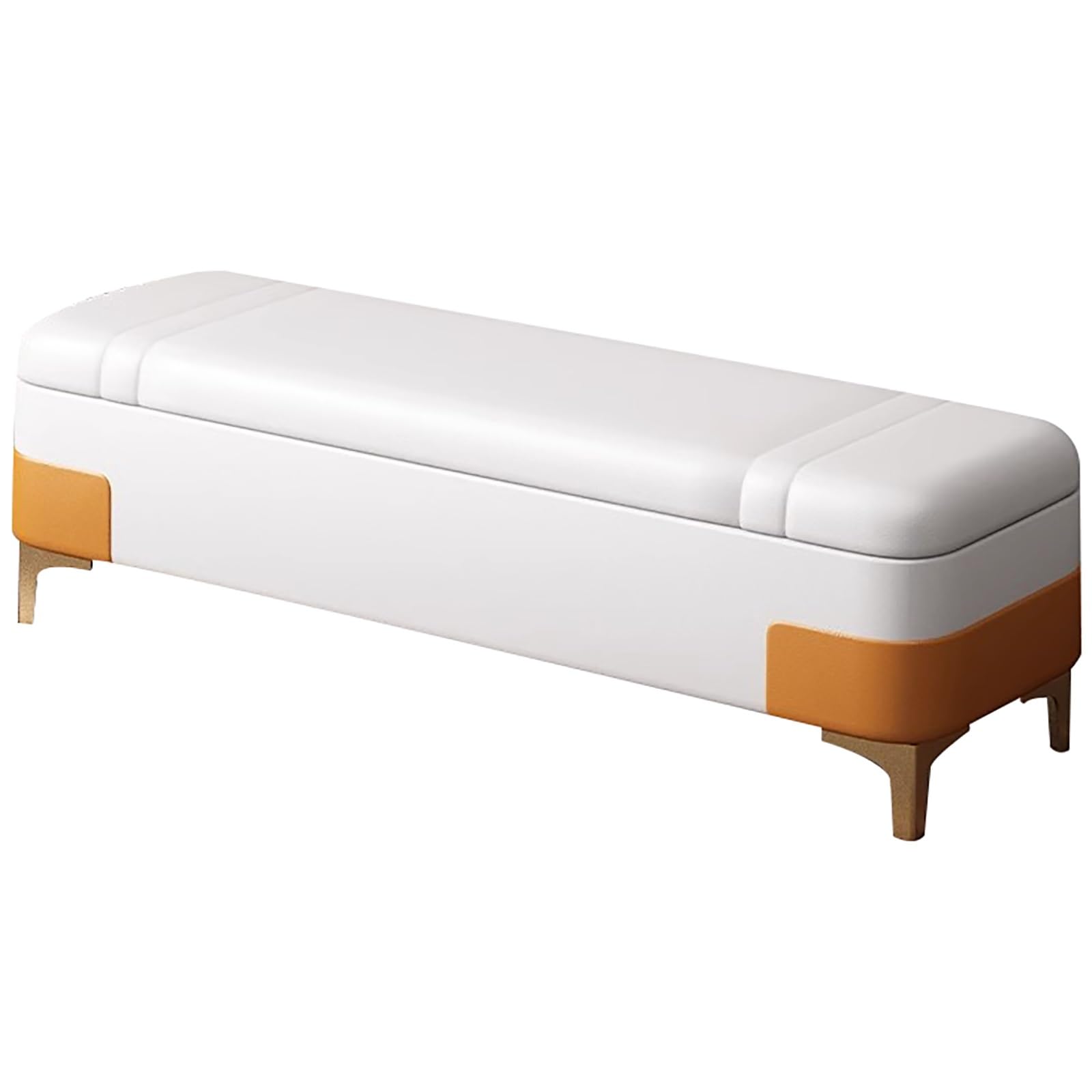 Banc de rangement blanc 60 cm multifonctionnel pour l'entrée et le salon