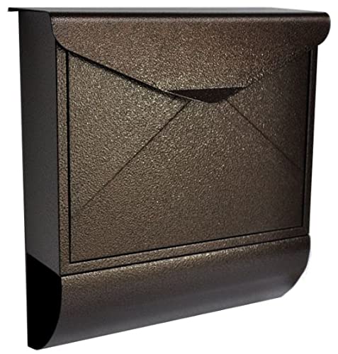 HardwareStore Buzón de pared con compartimento para periódicos (marrón envejecido), L