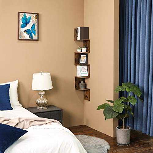 VASAGLE hoekplank, wandplank met 5 planken, zwevende plank, voor keuken, slaapkamer, woonkamer, studeerkamer, kantoor… - Image 3