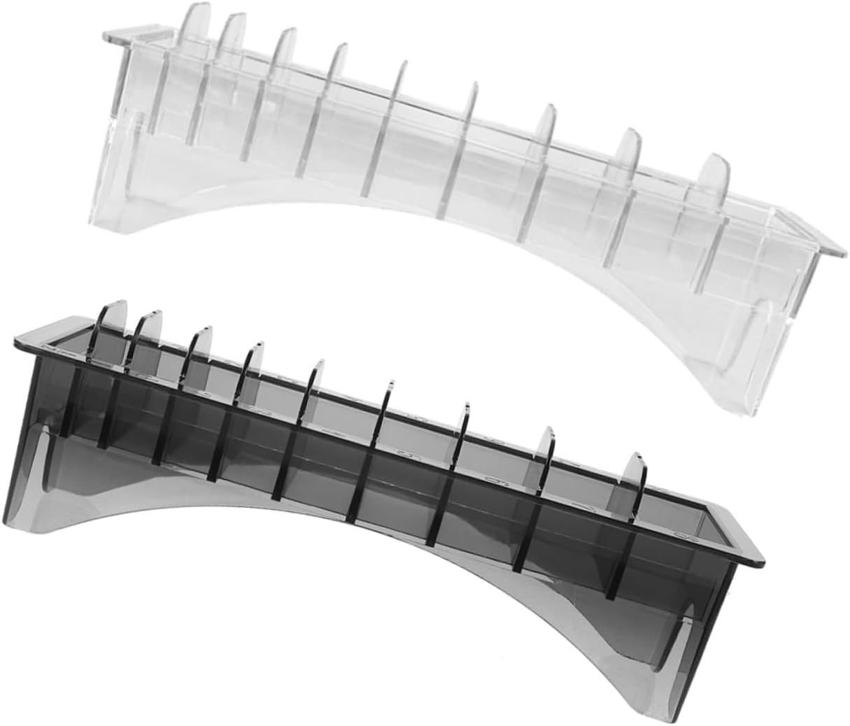 CALLARON 2 Pcs Plastic Clipper Guard Holder Rectangular Haircutter Case Barber Tool Organizer Comb Holder Case