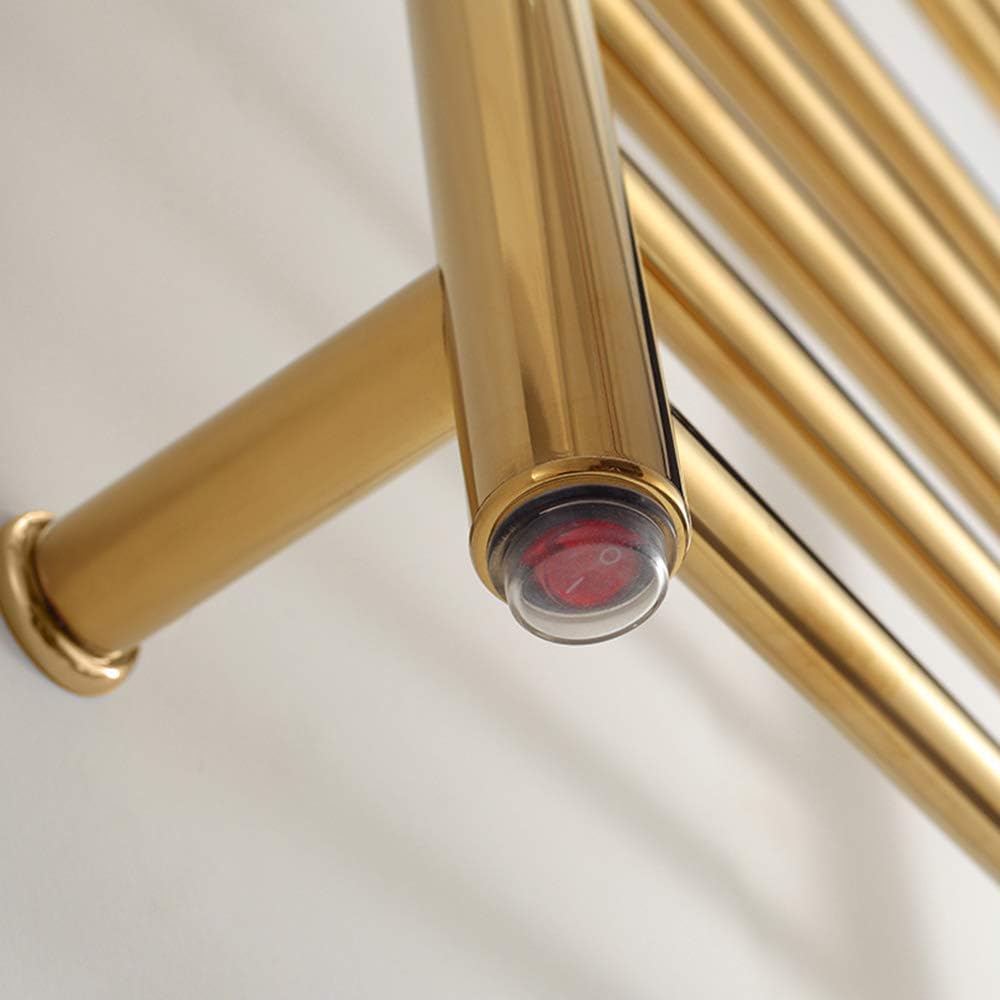 Aly Electric Towel Warmer Rack Stainless Steel Bath Towel Dryer 58W Low Consumption Constant Temperature Wall-Mounted Heated Bars 18x 21x5inch