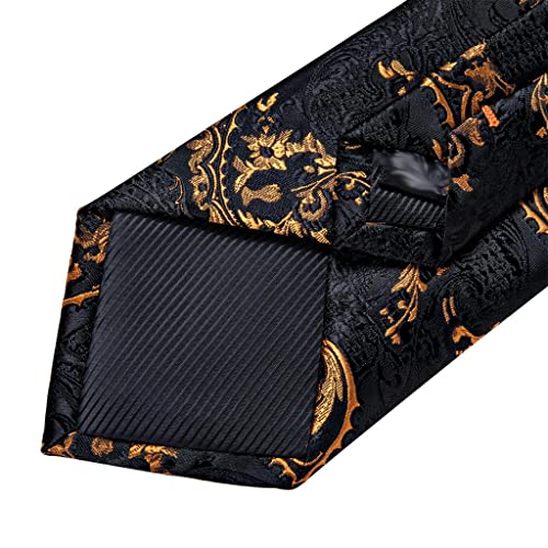 Corbata negra de seda para hombre 8cm miniatura 5
