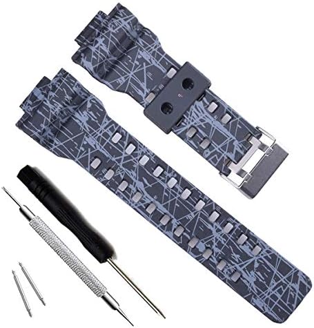 OliBoPo Natural Resin Replacement Watch Band Strap for Casio Mens G-Shock GD120/GA-100/GA-110/GA-100C