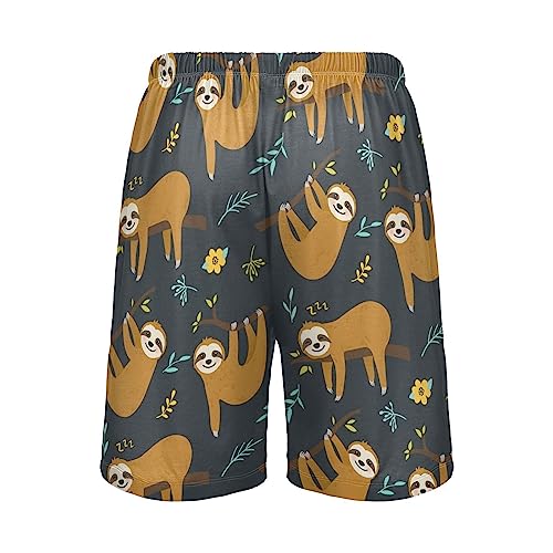 Cute Black Cats Pajama shorts Mens Lounge Sleep Shorts Super Soft Men Pajama Bottoms with Drawstring & Pockets3