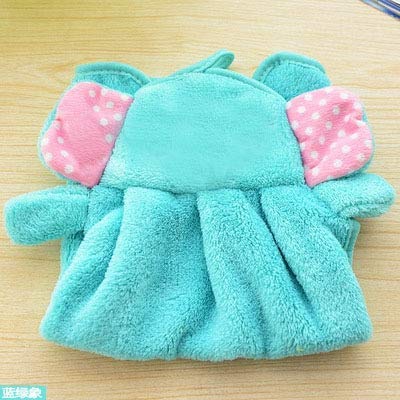Soft Coral Velvet Towel Bathroom supplies cute Hand Towel Absorbent Microfiber Cloth Cartoon Animal Hanging Dishcloths Kitchen Accessories | Tableware Household Cleaning Towel (Blue Elephant, Pack of 1) 1