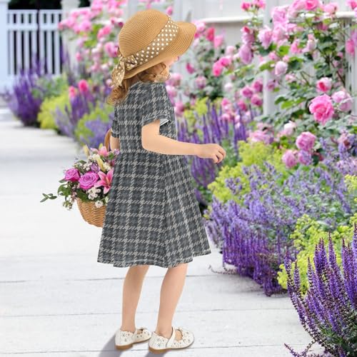 Toddler Girls Summer Short Sleeve Dress - Casual Sundress A-Line Playtime Dresses 2T-8T4