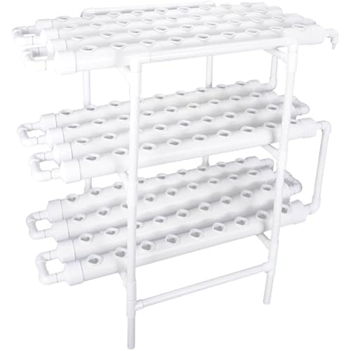 Hydroponics Growing System Kit,108 Plant Sites 3 Layers Food-Grade PVC-U Pipes Hydroponic Grow Kit Gardening System with Water Pump, Timer,Net Pots and Sponge for Vegetables,Fruits,Herb