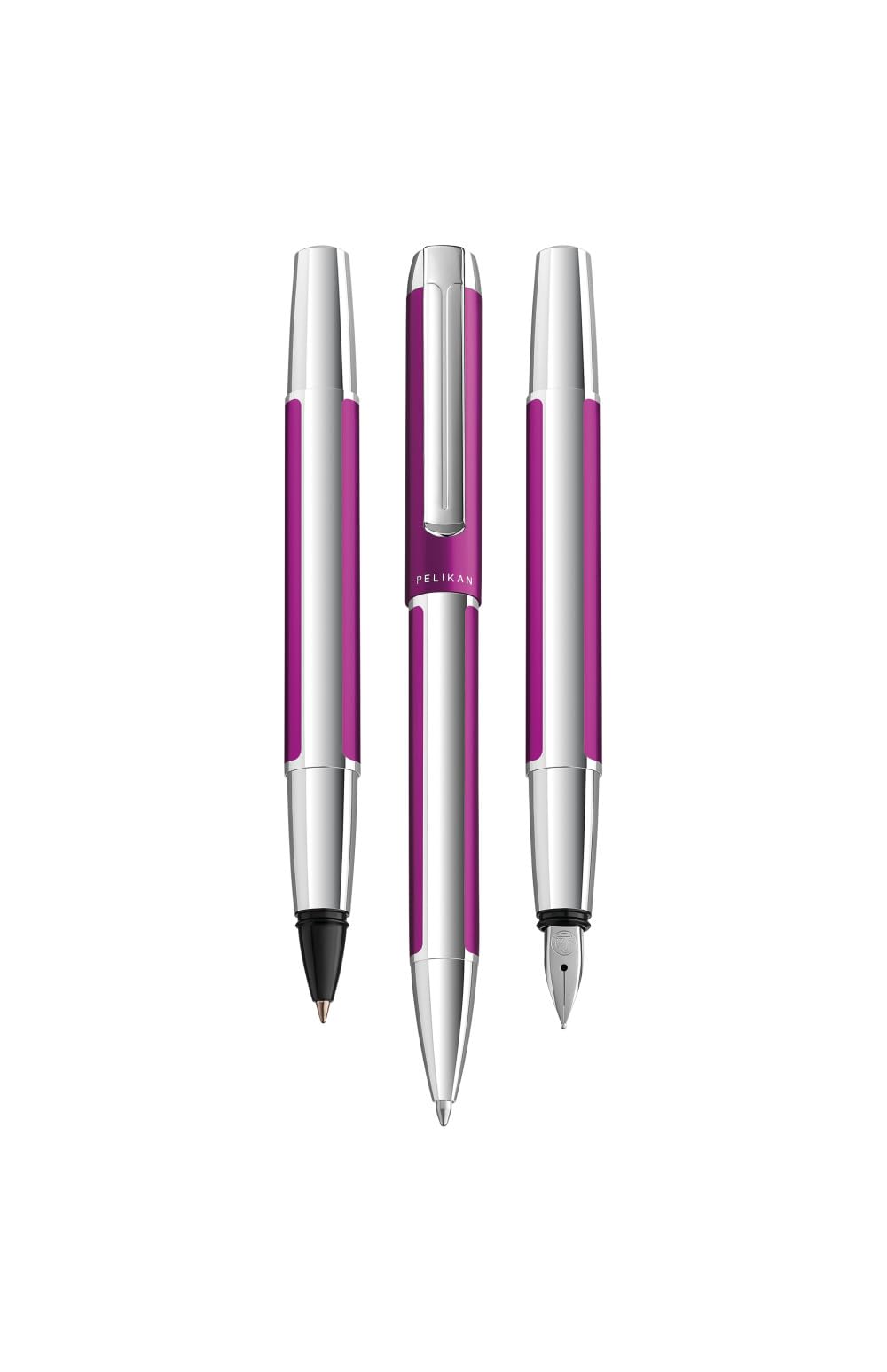 Pelikan Füllhalter Pura P40, Violett, Feder M (mittel), hochwertiger Patronenfüller im Geschenk-Etui, 823784