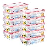 HOMESHOPA Plastic Airtight Food Storage Containers, 10 Pack 500ml BPA Free Leakproof Stackable Reusable Lunch Boxes, Meal Prep Container for Kitchen & Pantry, Microwave Freezer Dishwasher Safe