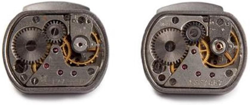 Mechanical Skeleton Movement Tonneau Shaped Cufflinks