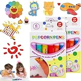 Omaky DIY Bubble Popcorn Drawing Pens,Magic Puffy Pens,Color Paint Pen Set,Popcorn Color Markers,Magic Popcorn Pen,Puffy Bubble Pen Puffy 3D Art Safe Pen for Birthday Christmas Gift(2 PACK)
