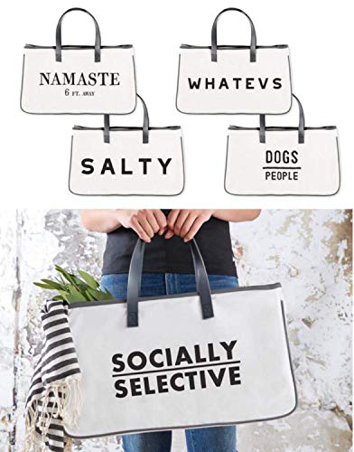 Santa Barbara Design Studio Face Canvas Tote, Large, Namaste (G5736)2