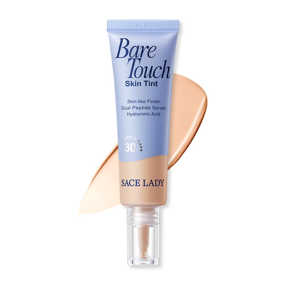 SACE LADY Bare Touch Skin Tint SPF 30, Skin-Like Serum Tinted Moisturizer Lasts Up to 16HR, Lightweight Natural Matte Glow Finish, Infused with Peptides and Hyaluronic Acid (#03 Natural)