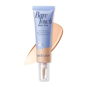 SACE LADY Bare Touch Skin Tint SPF 30, Skin-Like Serum Tinted Moisturizer Lasts Up to 16HR, Lightweight Natural Matte Glow Finish, Infused with Peptides and Hyaluronic Acid #03 Natural
