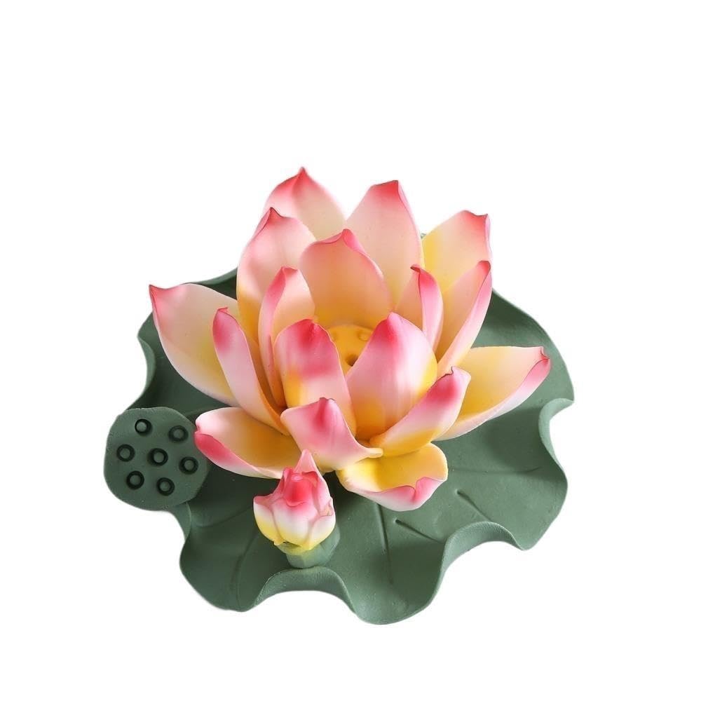 Portaincenso in ceramica di loto base for bruciatore in legno di sandalo