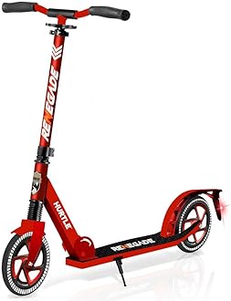 Renegade Kick Scooter for Kids, Teenagers & Adults - 2-Wheel Folding Scooter with Adjustable T-Bar Handlebar - Alloy Anti-Slip Deck